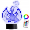 XL LED 3D Charizard Pokemon Night Lamp 16 цветов + пульт дистанционного управления