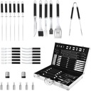 XXL ГРИЛЬНЫЙ НАБОР В ЧЕМОДАНЕ АКСЕССУАРЫ ИНСТРУМЕНТЫ ДЛЯ ГРИЛЯ 33в1 СТАЛЬ