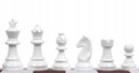 Пластиковые шахматные фигуры (король 95 мм), белоснежные.