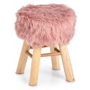 МЯГКИЙ МЕХОВОЙ ТАБУРЕТ РОЗОВЫЙ МЕХ ZELLER