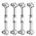 ARGENTÉ VOITURE RC 4PCS ALUMINUM STEERING LINKAGE ROD UPGRADE FITS HSP 94122photo 4