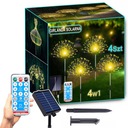4x САДОВАЯ СОЛНЕЧНАЯ ЛАМПА С ПУЛЬТОМ 480LED, фейерверк в виде дерева-одуванчика