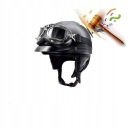 ШОЛОМ МОТОЦИКЛЕТНИЙ HELM ЧОРНИЙ RETRO CHOPPER ОКУЛЯРИ  фото 14