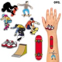 МОЮЩИЕСЯ ТАТУ ДЕТСКИЕ ВРЕМЕННЫЕ РОЛИКИ ДЛЯ СКЕЙТБОРДА - 8 ШТ. / 150 УЗОР