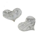 2x Serduszka serca z kory brzozy 5 x 3.5 cm białe