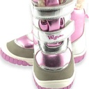 Lśniące śniegowce dla dziewczynki buty zimowe Wojtyłko Softshell 24099 r.27 Kolor dodatkowy srebrny