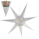БУМАЖНАЯ ЗВЕЗДА РОЖДЕСТВЕНСКОЕ УКРАШЕНИЕ ОКНА, ПОДВЕСНОЕ, СВЕТЯЩЕЕ, СЕРЕБРО 60 СМ