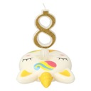 СВЕЧА ДНЯ РОЖДЕНИЯ 8, БЛЕСК БЕЛОГО ЗОЛОТА