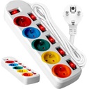 УДЛИНИТЕЛЬ ПИТАНИЯ 2М 5 РОЗЕТОК С ВЫКЛЮЧАТЕЛЯМИ ЦВЕТНОЙ VAYOX