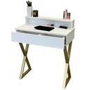 LENA PLUS БЕЛЫЙ ТУДОМ-СТОЛИК, МАТОВЫЙ МЕТАЛЛ, ЗОЛОТО, X 75СМ