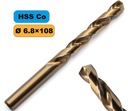 Металлический сверло кобальт нержавеющий HSS-CO 6,8 мм 5% кобальт-эх