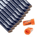 Карандаш для влажных поверхностей, 10 шт + точилка.