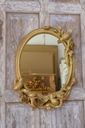 Zlaté oválne krištáľové zrkadlo + svietnik - Vtáčie vtáky Vtáky 44 X 34 CM