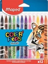 Маркеры, фломастеры, 12 цветов Maped ColorPeps Animals.