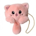 ТАЛИСМАН СУМКА МИЛЫЙ КОТ МЕХ РОЗОВЫЙ ПЕРСИК