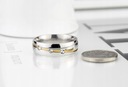 Обручальное кольцо двухцветное, титановая сталь, скос 22.