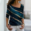 Dámske tričko Tričko Striped Color Block Streetwear Veľkosť 7XL