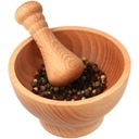 ДЕРЕВЯННАЯ СТУПКА С ПЕСТИНИКОМ ДЛЯ КУХОННЫХ ТРАВ