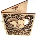 ДЕРЕВЯННАЯ ОТКРЫТКА-ПРИГЛАШЕНИЕ С ПОЖЕЛАНИЯМИ НА СВАДЬБУ