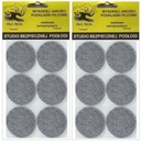 НАБОР ФЕТРА ДЛЯ МЕБЕЛЬНЫХ СТУЛЬЕВ ФЕРТОВЫЕ ПОДКЛАДКИ 34мм СЕРЫЕ КОЛЕСА 12 шт.