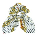 БЕЛАЯ ТРЯЗКА ДЛЯ ВОЛОС С ТОЧКАМИ И ЖЕМЧУЖКОЙ