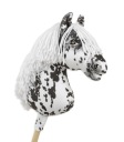 Hobby Horse Premium - Duży koń na kiju, tarantowaty biało-czarny A3