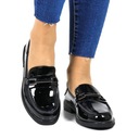 КОЖАНЫЕ ЛОФЕРЫ ЖЕНСКИЕ, ОБУВЬ НА ПЛОСКОЙ ПЛОЩАДКЕ, ЧЕРНАЯ ОКРАШЕННАЯ