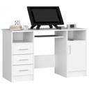 Компьютерный стол для офиса матово-белый, 124 см.