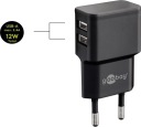 Зарядное устройство 2xUSB 2,4А черное 44951