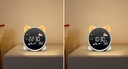 Hodiny budík lampa nočná LED lampa pre deti detský časovač batérie Mačka Stav balenia originálne