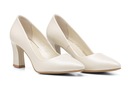 Свадебные кожаные туфли на модном каблуке, цвет экрю 39.
