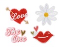 ЖЕЛЕЗНЫЕ ЗАПЛАТЫ LOVE LOVE MIX 4 ШТ. ПОЦЕЛУЙ