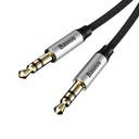 Kabel audio mini jack 3,5mm AUX 1,5m czarno-sreb Złącza USB - inne złącze