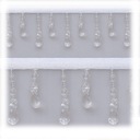 TAŚMA+KORALIKI DO FIRAN ZASŁON 5051 BIAŁY ABAŻUR