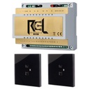 Комплект лестничного контроллера RCL-LED GOLD, датчика расстояния RG_1_GLASS_BLACK
