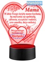 LAMPKA NOCNA LED prezent DZIEŃ MAMY MATKI SERCE STATUETKA PODZIĘKOWANIE Kod producenta UPOMINEK PAMIĄTKA DLA NIEJ NA DZIEŃ MAMY