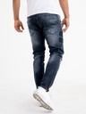 Módne Pánske džínsové nohavice s dierami čierne 30 Veľkosť 30