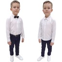 KOSZULA CHŁOPIĘCA BIAŁA ELEGANCKA Z MUCHĄ 128