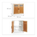 Bambusová skrinka pod umývadlo Úzky regál s dverami do kúpeľne Úložný priestor EAN (GTIN) 4052025218737