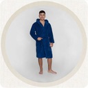 Халат мужской с капюшоном темно-синий, теплый, мягкий, L/XL