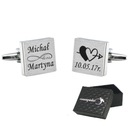 Запонки с гравировкой ИМЕНИ + ДАТЫ