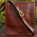 Pánska kožená taška cez rameno malá hnedá talianska kabelka poštárka Značka Vera Pelle