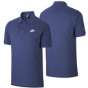 Мужская рубашка-поло Nike, темно-синяя рубашка-поло из хлопка CJ4457-410 M