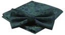 Мужской галстук-бабочка с нагрудным платком - Alties - Зеленый с цветами