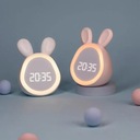 Roztomilý budík králik, nabíjateľný LED svetelný digitálny Stav balenia originálne