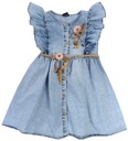 SUKIENKA JEANS FALBANY PASEK BROSZKA 104 J888G