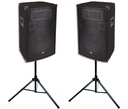 Комплект сценических колонок мощностью 1200 Вт + стойки.