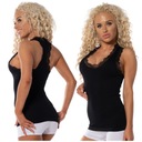 ФУТБОЛКА НА РЕМЕНКАХ ЖЕНСКАЯ БЛУЗКА С КРУЖЕВНОЙ РУБАШКОЙ L/XL