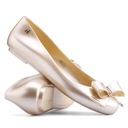 ЖЕНСКИЕ ЗОЛОТЫЕ БАЛЕТКИ MELISKA, РЕЗИНОВЫЕ ТУФЛИ НА ПЛОСКОЙ ПЛОСКОЙ ОДЕЖДЕ