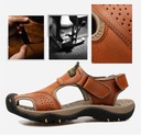 Легкие мужские кожаные спортивные сандалии